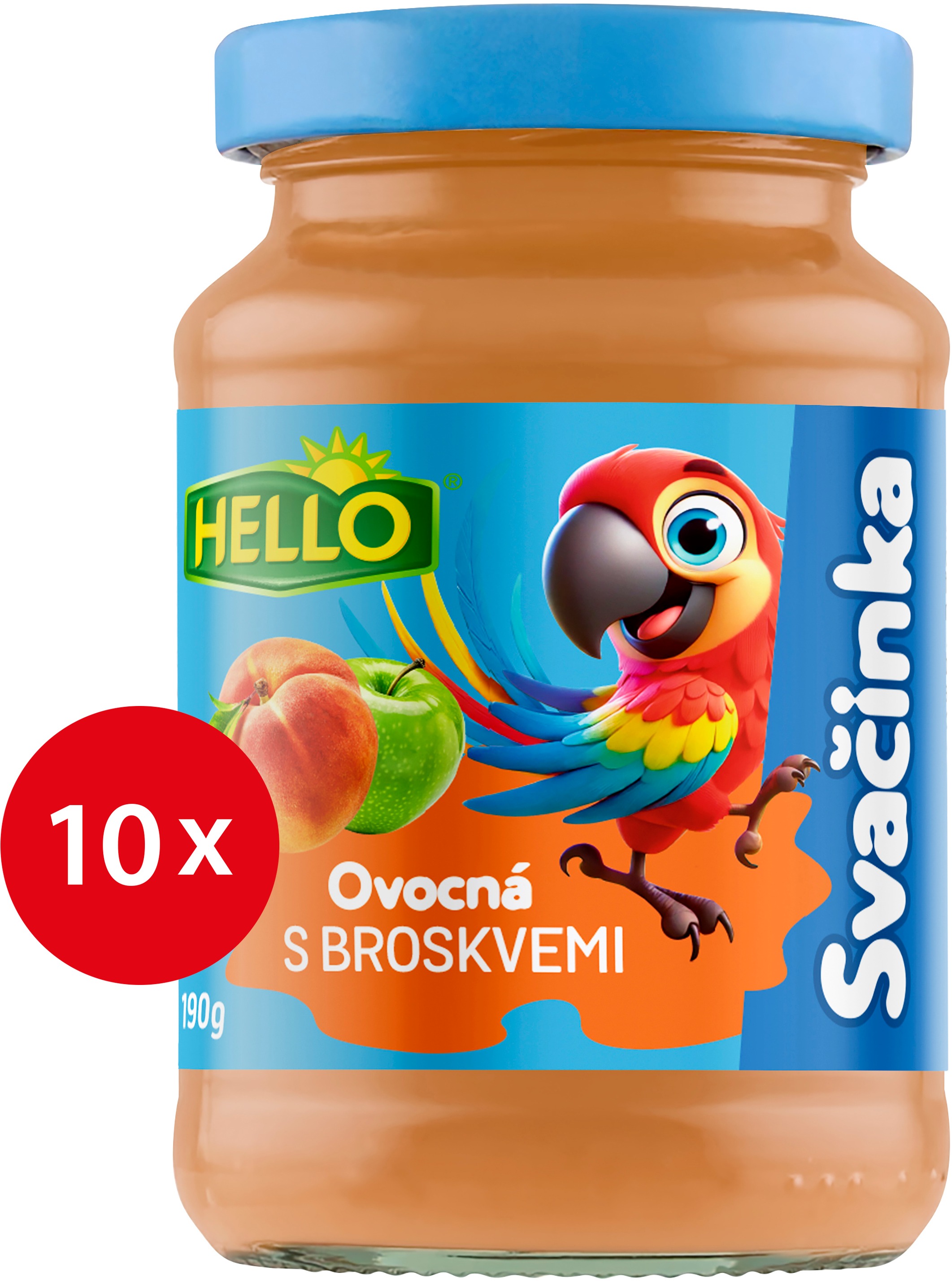 HELLO ovocná desiata s broskyňami 10× 190 g