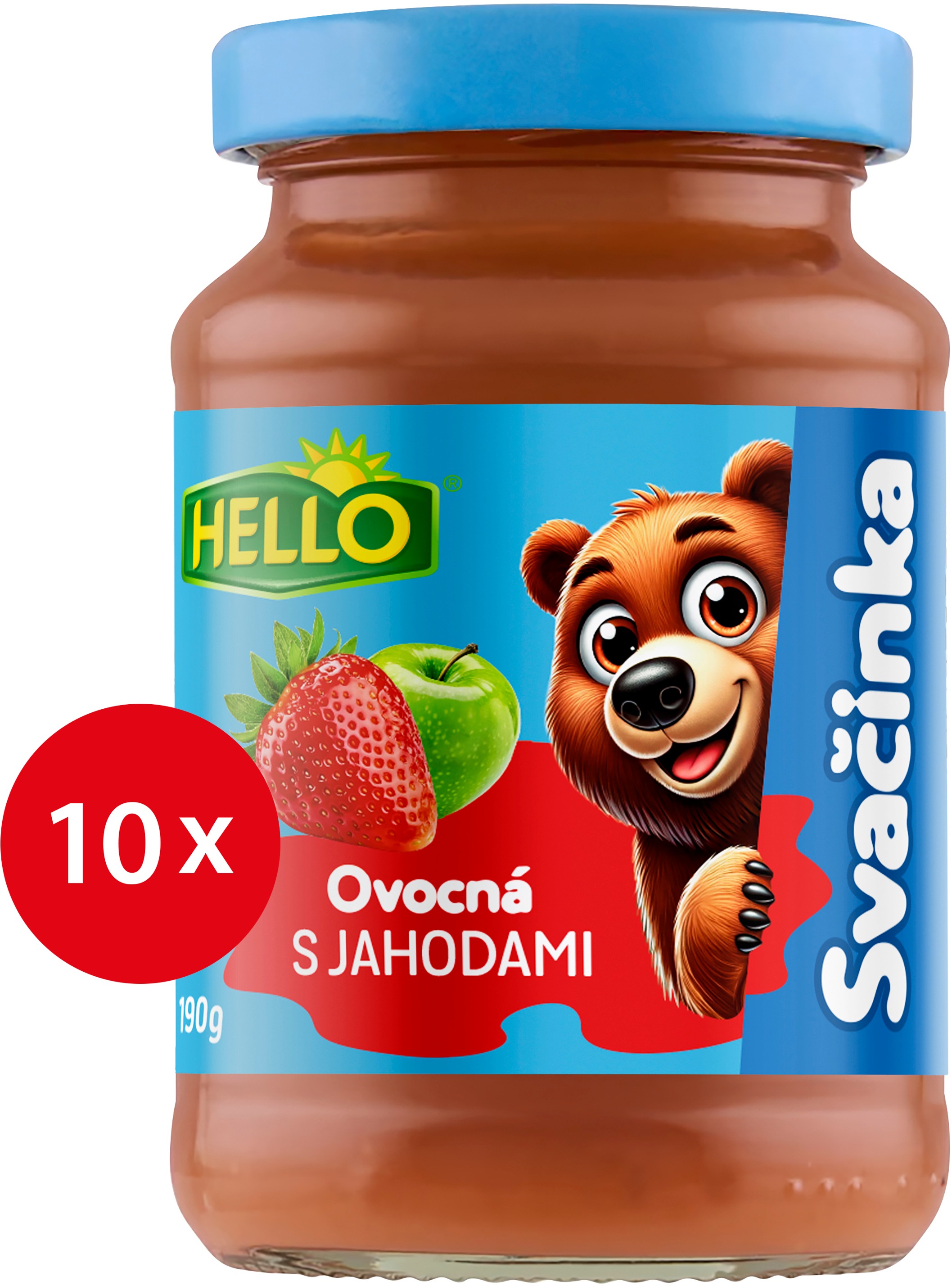 HELLO ovocná desiata s jahodami 10× 190 g