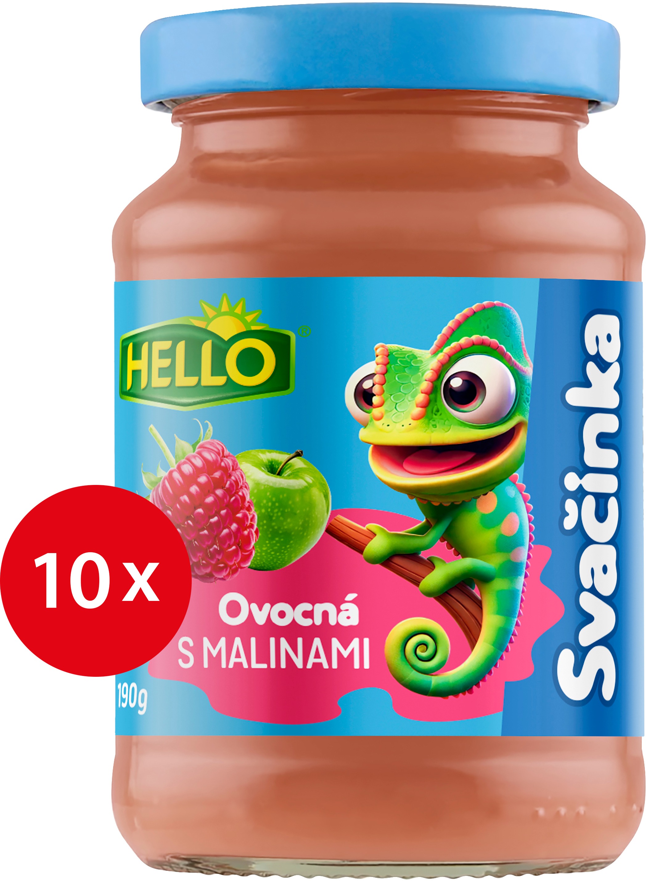 HELLO ovocná desiata s malinami 10× 190 g