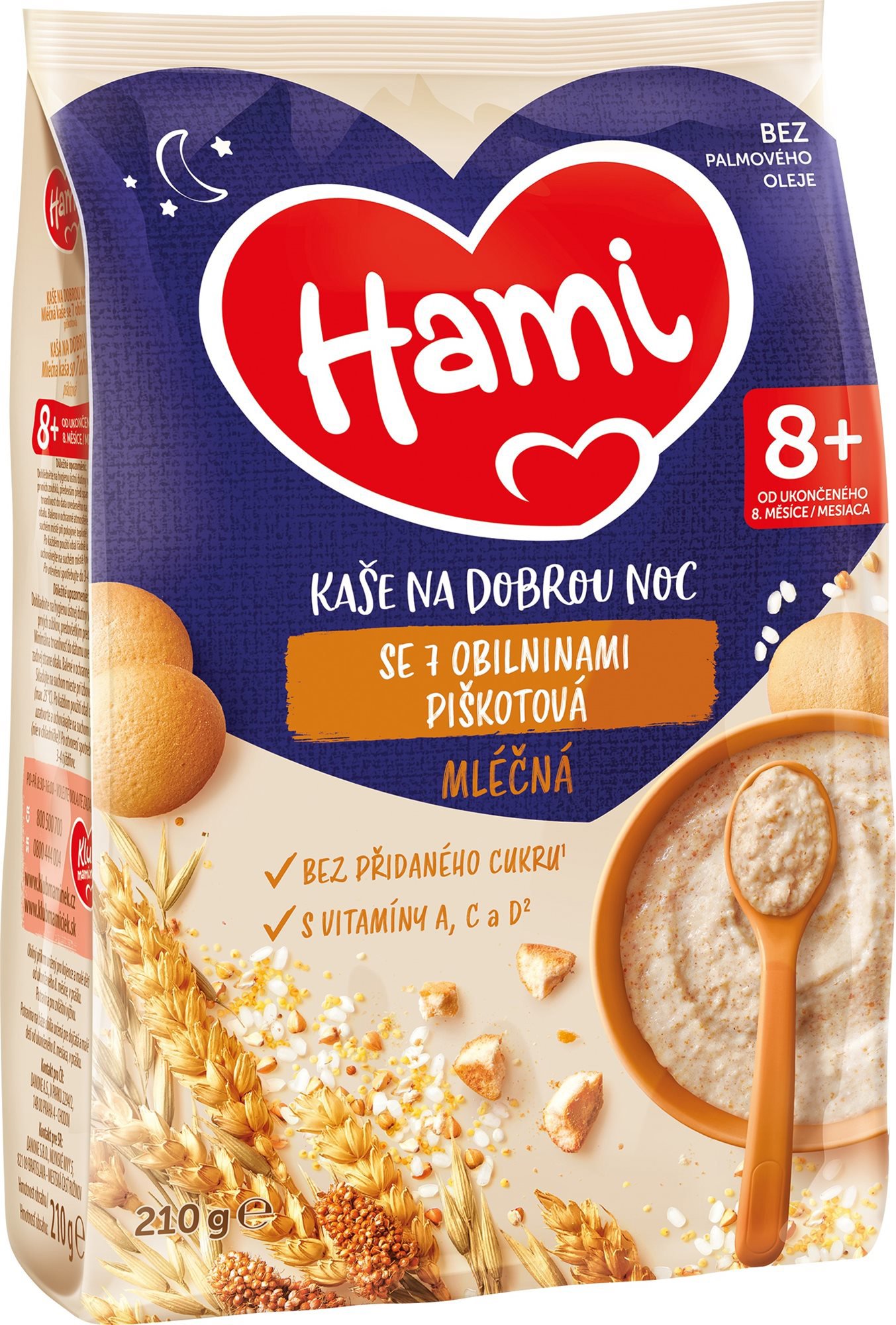 Hami mliečna kaša so 7 obilninami piškótová 210 g
