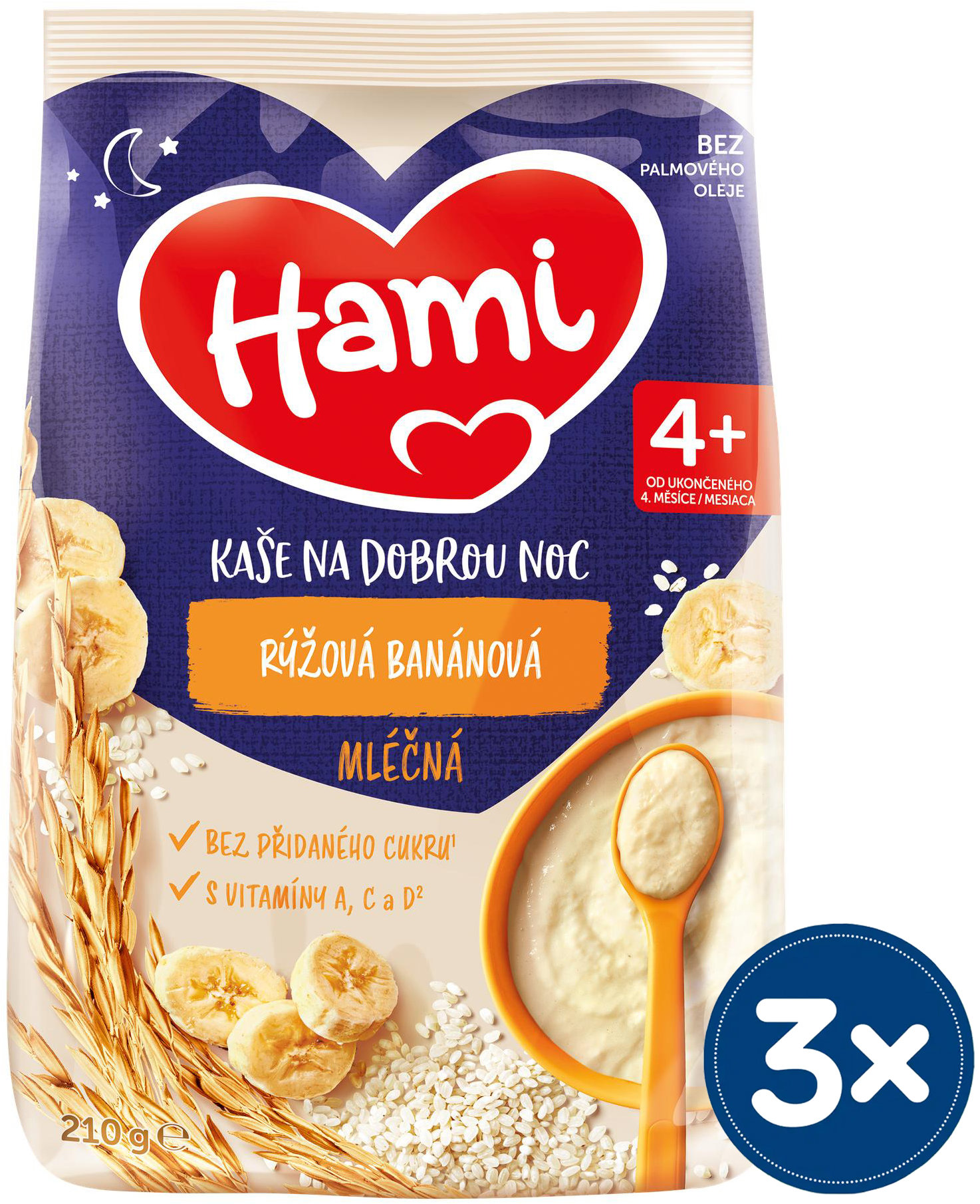 Hami mliečna kaša ryžová banánová 3× 210 g