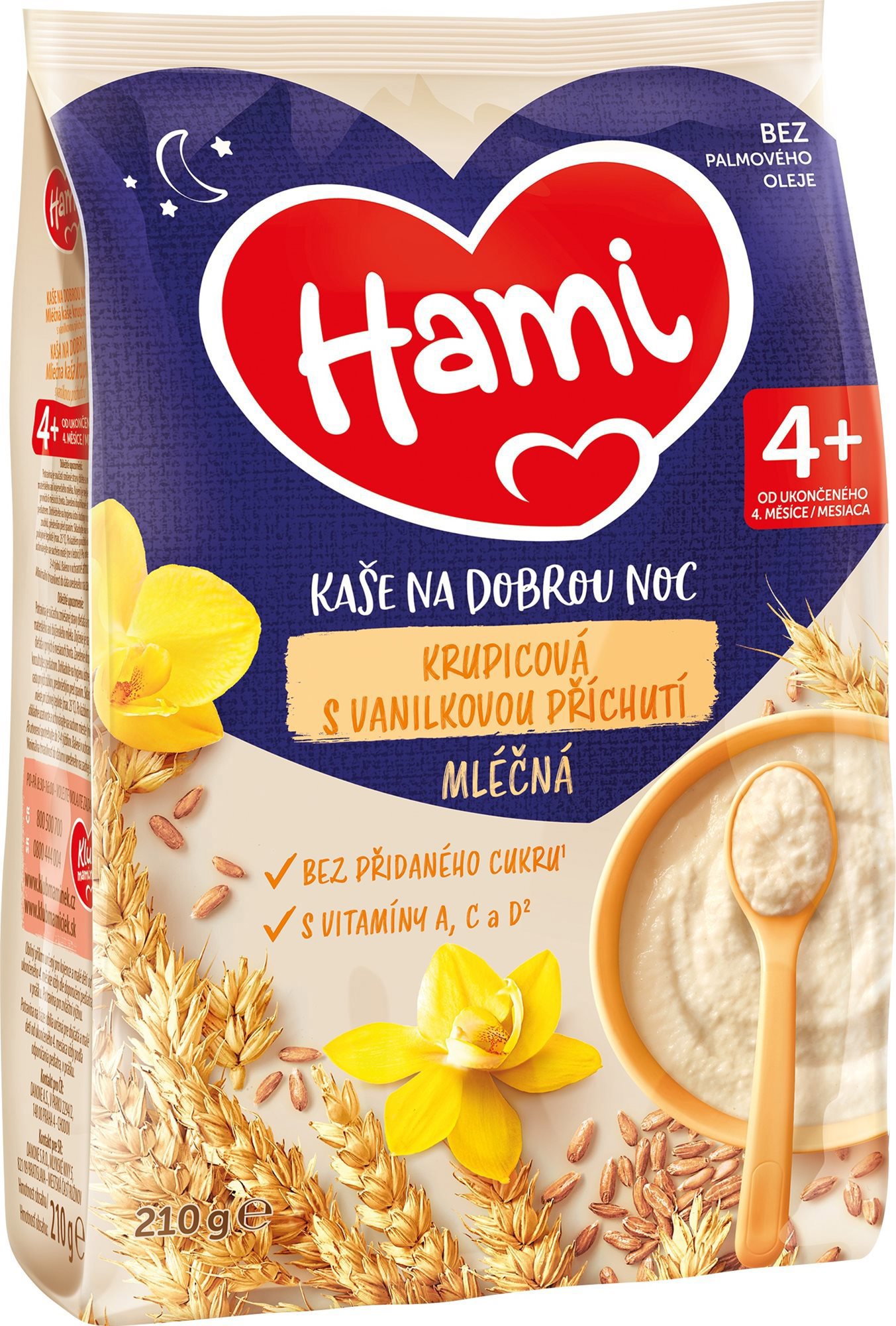 Hami mliečna kaša krupicová s vanilkovou príchuťou 210 g