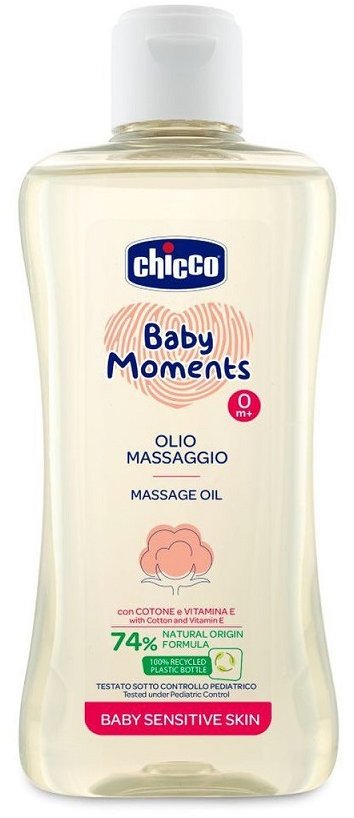 CHICCO Baby Moments Sensitive masážny olej 200 ml