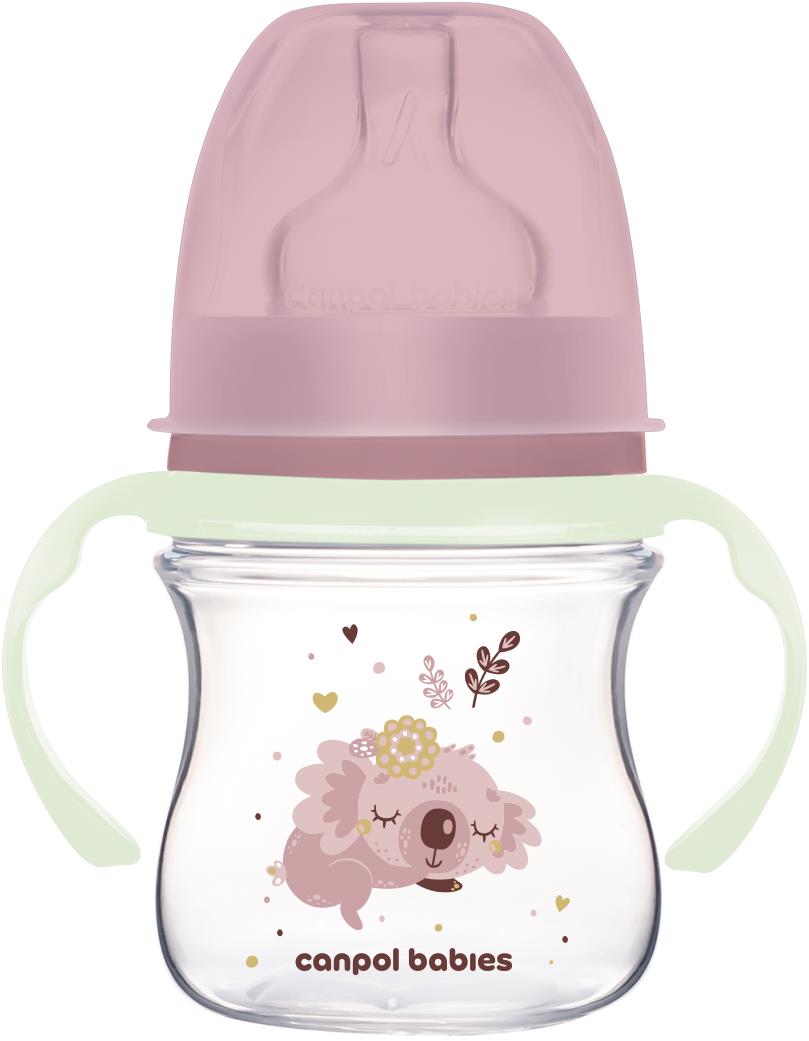 Canpol babies Sleepy Koala EasyStart antikoliková fľaša 120 ml, ružová