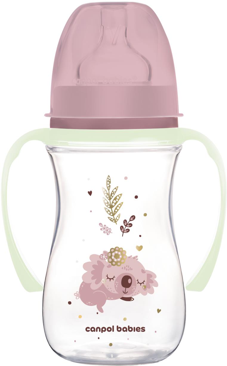 Canpol babies Sleepy Koala EasyStart antikoliková fľaša 240 ml, ružová