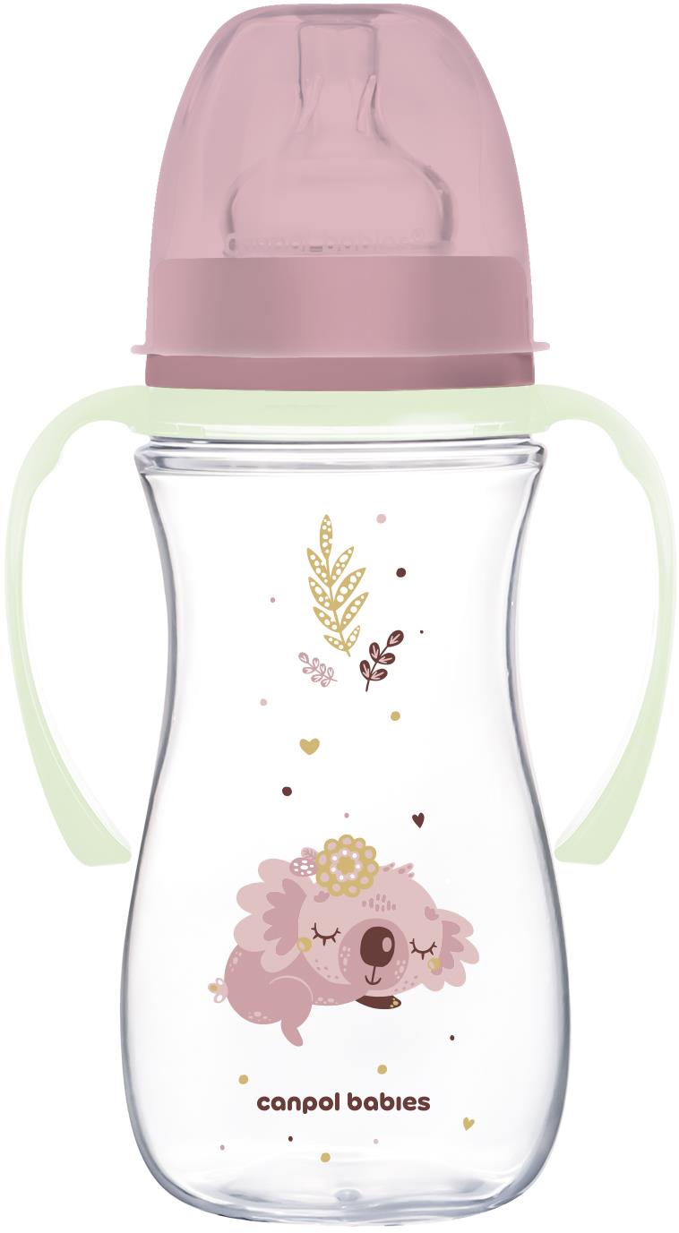 Canpol babies Sleepy Koala EasyStart antikoliková fľaša 300 ml, ružová