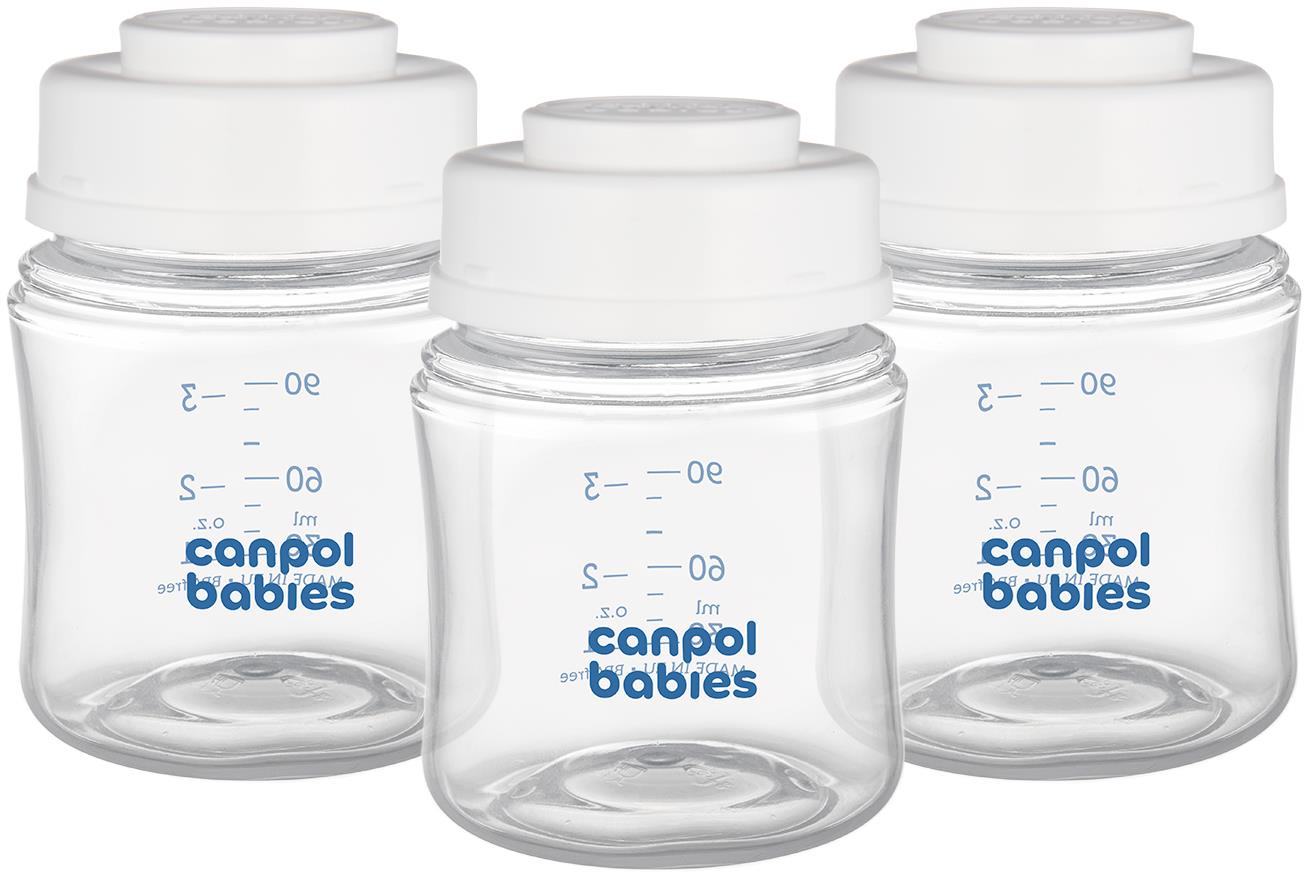 Canpol babies sada fliaš na skladovanie mlieka, 3× 120 ml
