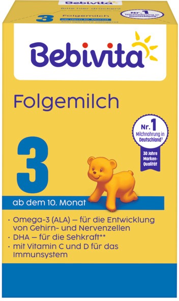 BEBIVITA 3 pokračovacia dojčenská výživa 9 mes+, 500 g