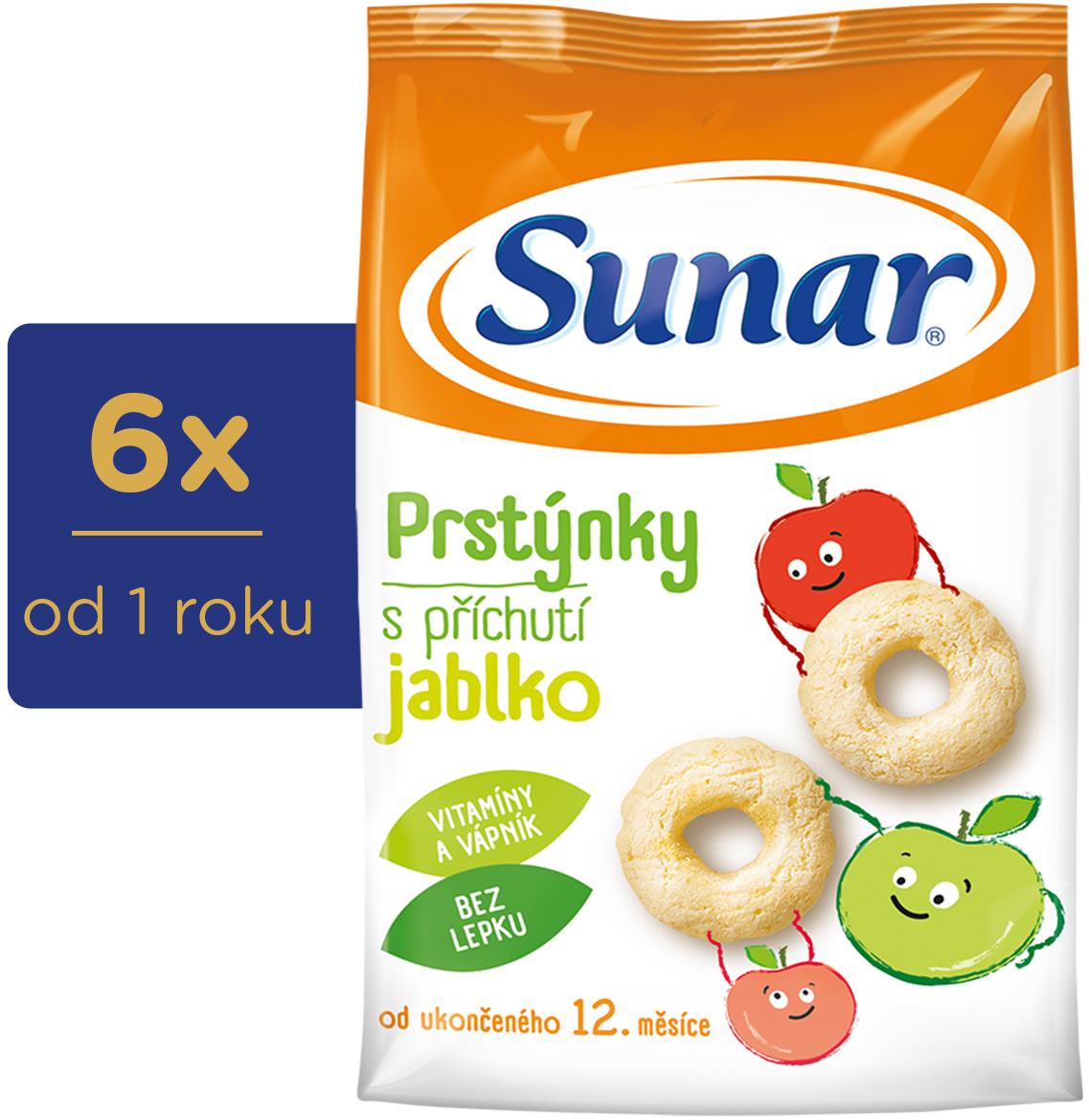 Sunar detské chrumky jablčné prstienky 6× 50 g