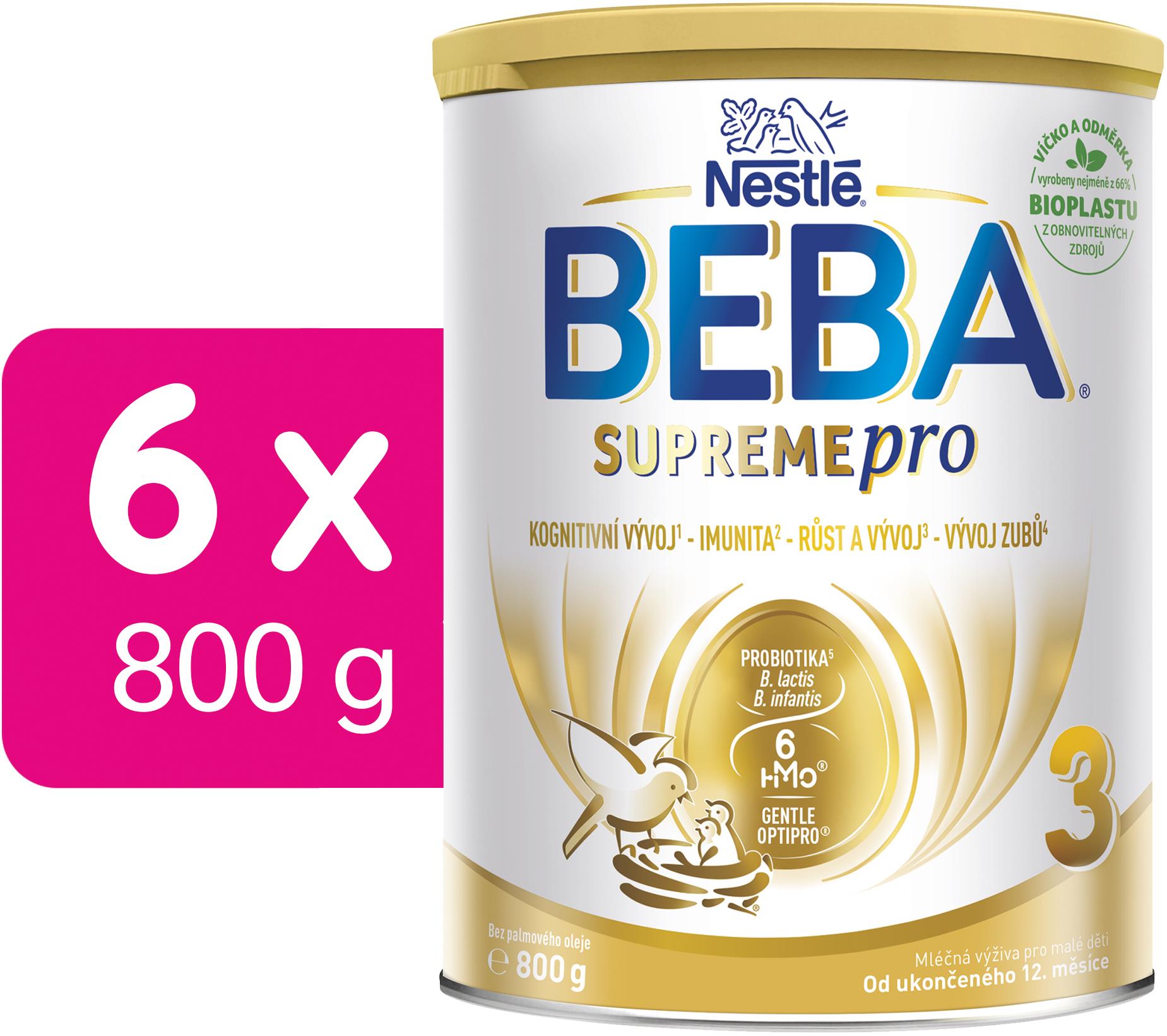 BEBA SUPREMEpro 3, 6 HMO, mlieko pre malé deti, 6× 800 g