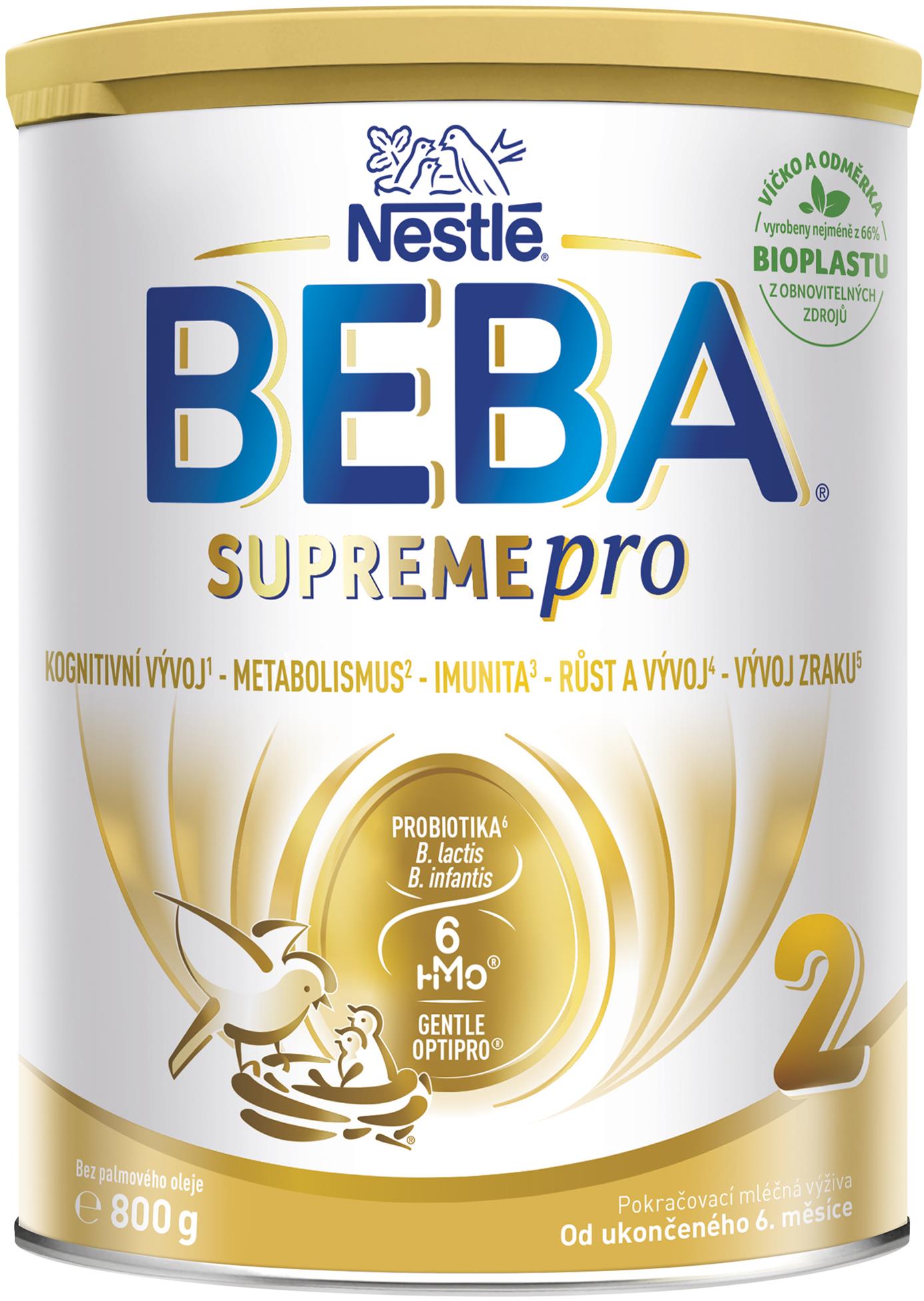 BEBA SUPREMEpro 2, 6 HMO, pokračovacie dojčenské mlieko, 800 g