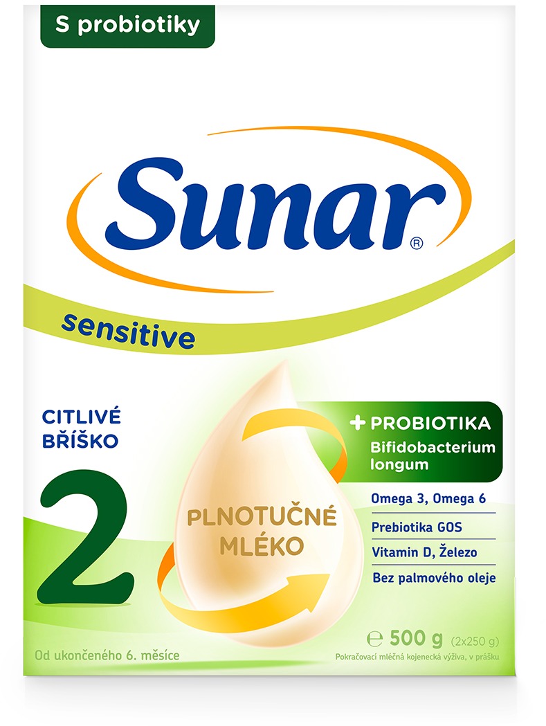 Sunar Sensitive 2 pokračovacie dojčenské mlieko, 500 g
