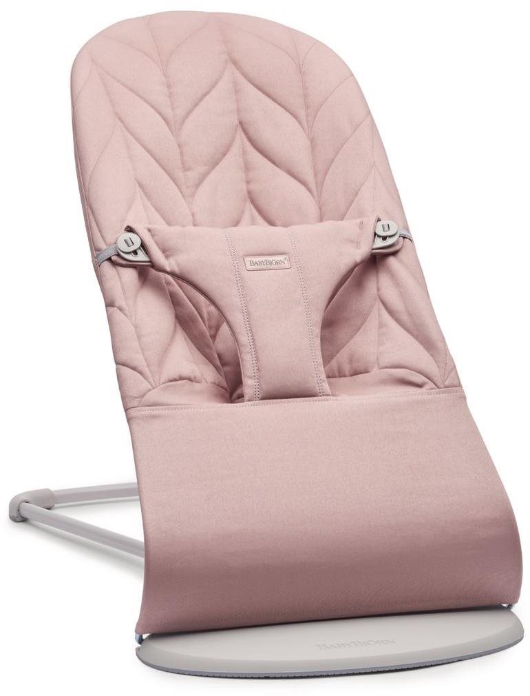 Babybjorn ležadlo BLISS Dusty pink Petal Woven svetlo sivá konštrukcia