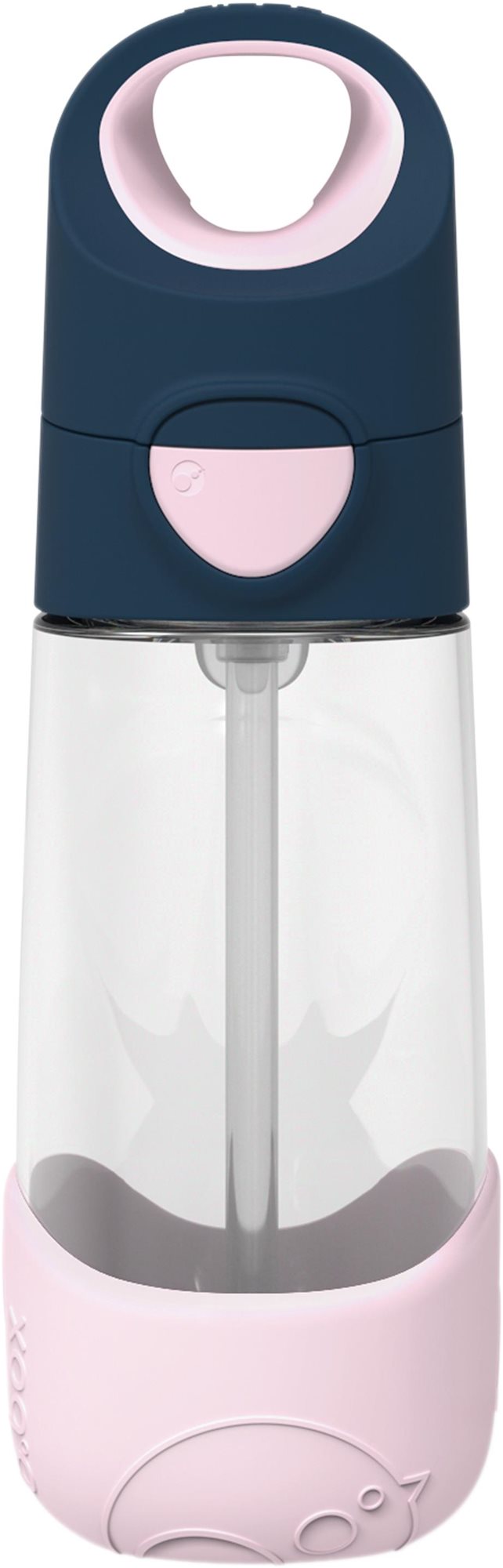 b.box Fľaša na nápoj so slamkou 450 ml – indigo/ružová