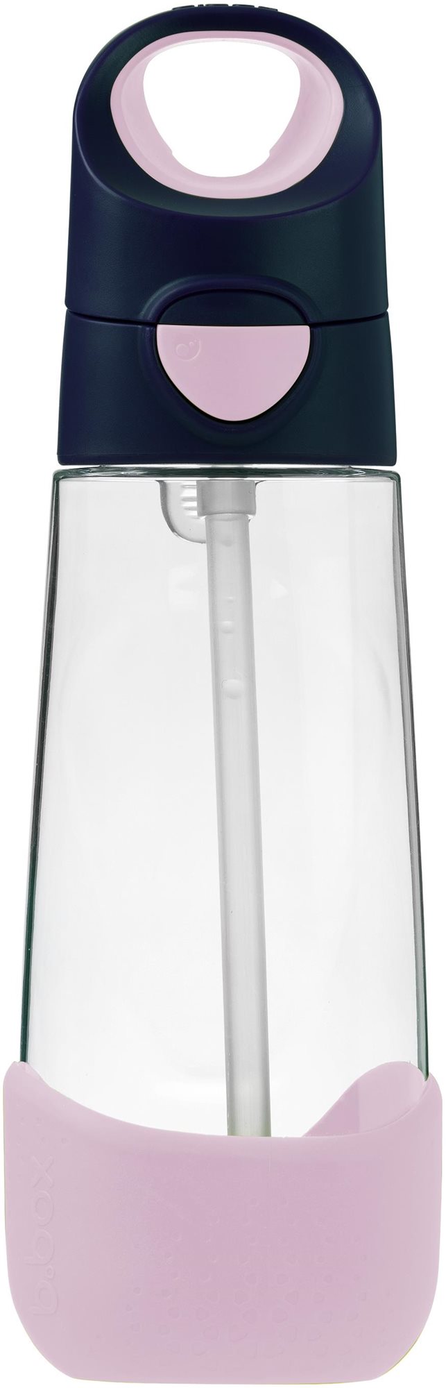b.box Fľaša na nápoj so slamkou 600 ml – indigo/ružová