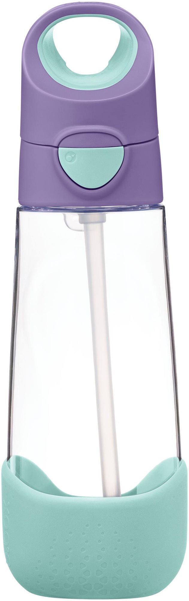 b.box Fľaša na nápoj so slamkou 600 ml – lilac pop