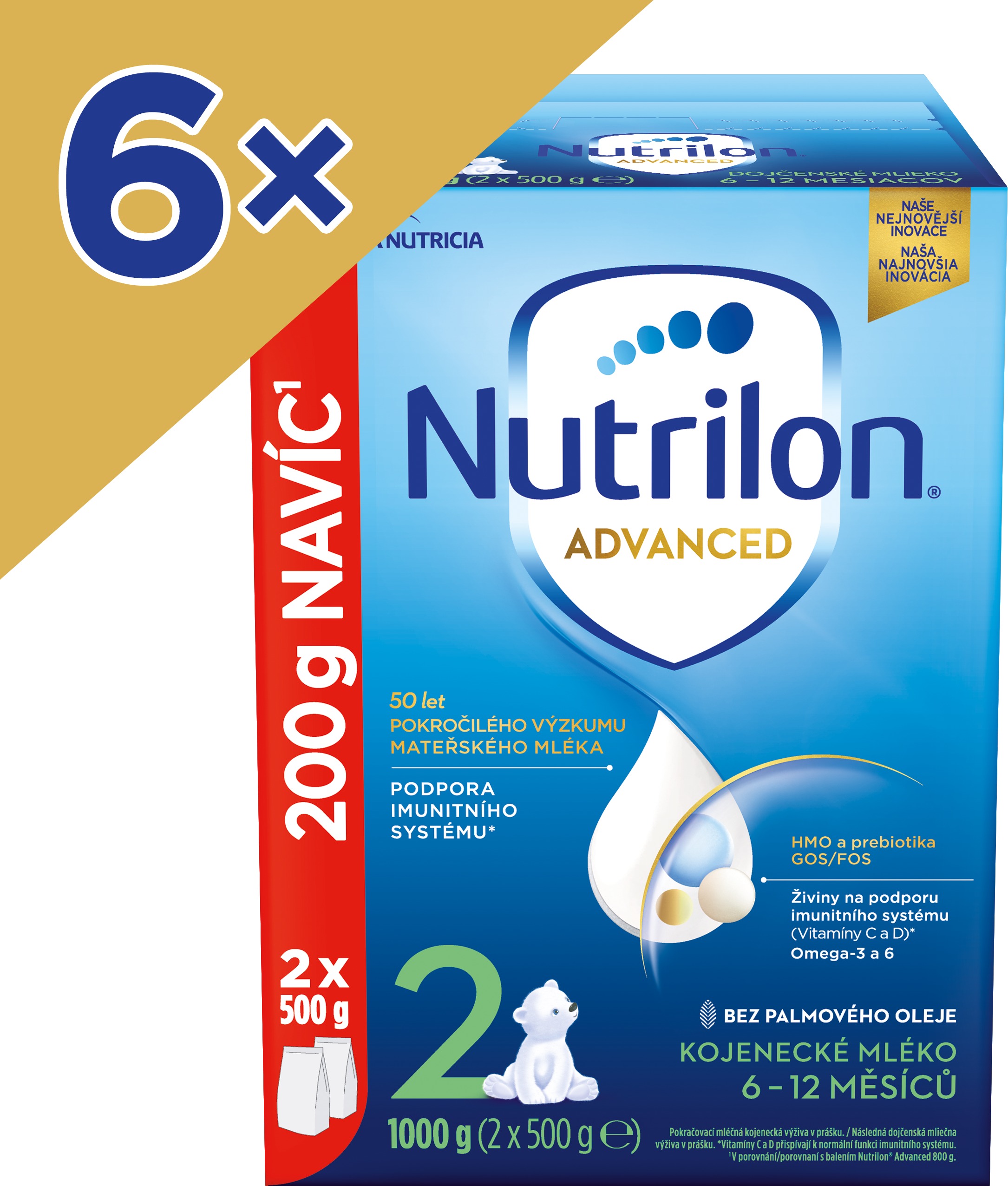 Nutrilon 2 Advanced pokračovacie dojčenské mlieko 6× 1 kg, 6 mes.+