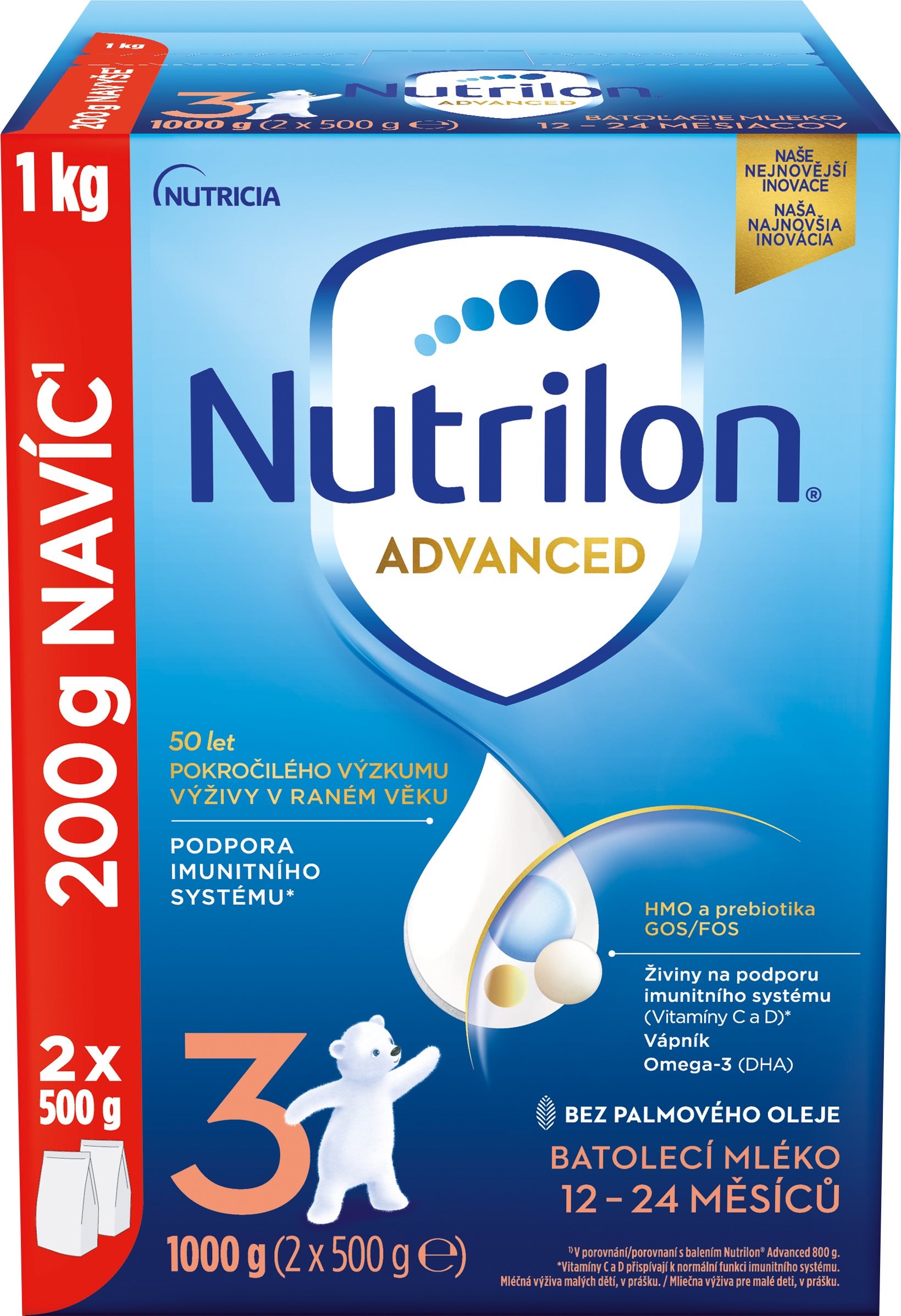 Nutrilon 3 Advanced batoľacie mlieko 6× 1 kg, 12 mes.+