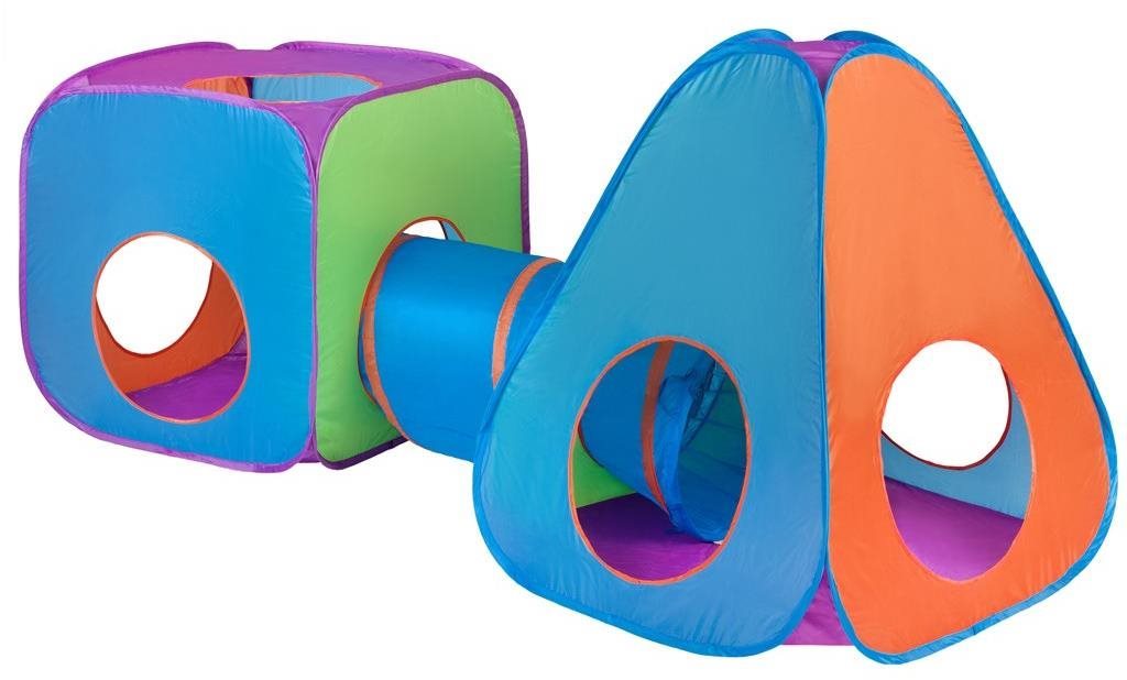 BABY MIX detský stan 3 v 1 oranžovo-modrý