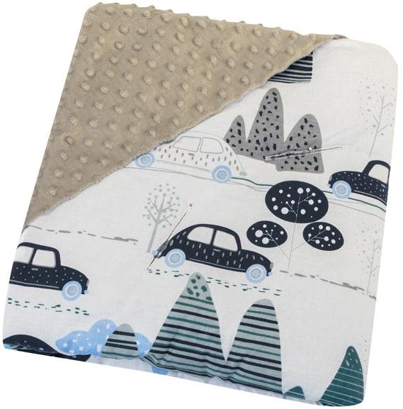 Bomimi Zavinovacia deka do autosedačky autíčka modrá