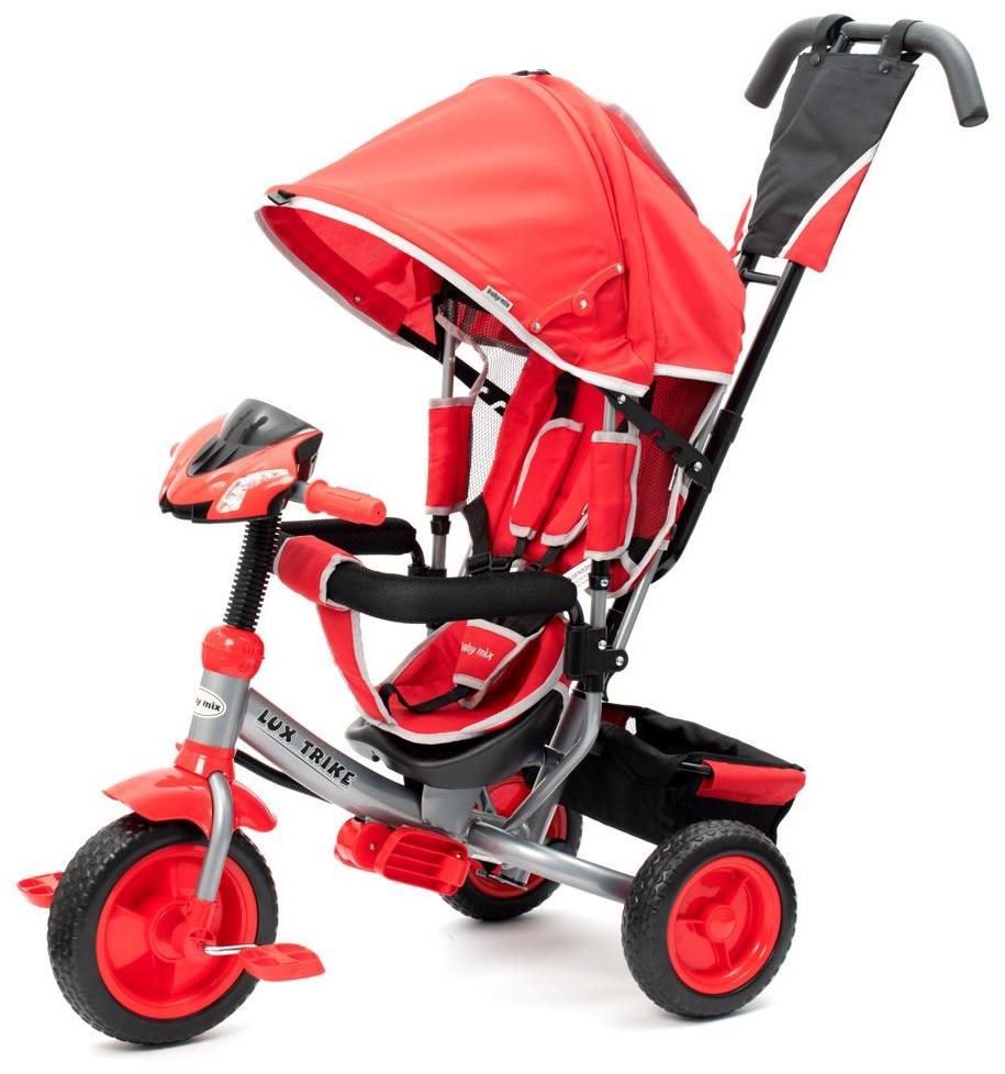BABY MIX detská trojkolka s LED svetlami Lux Trike červená