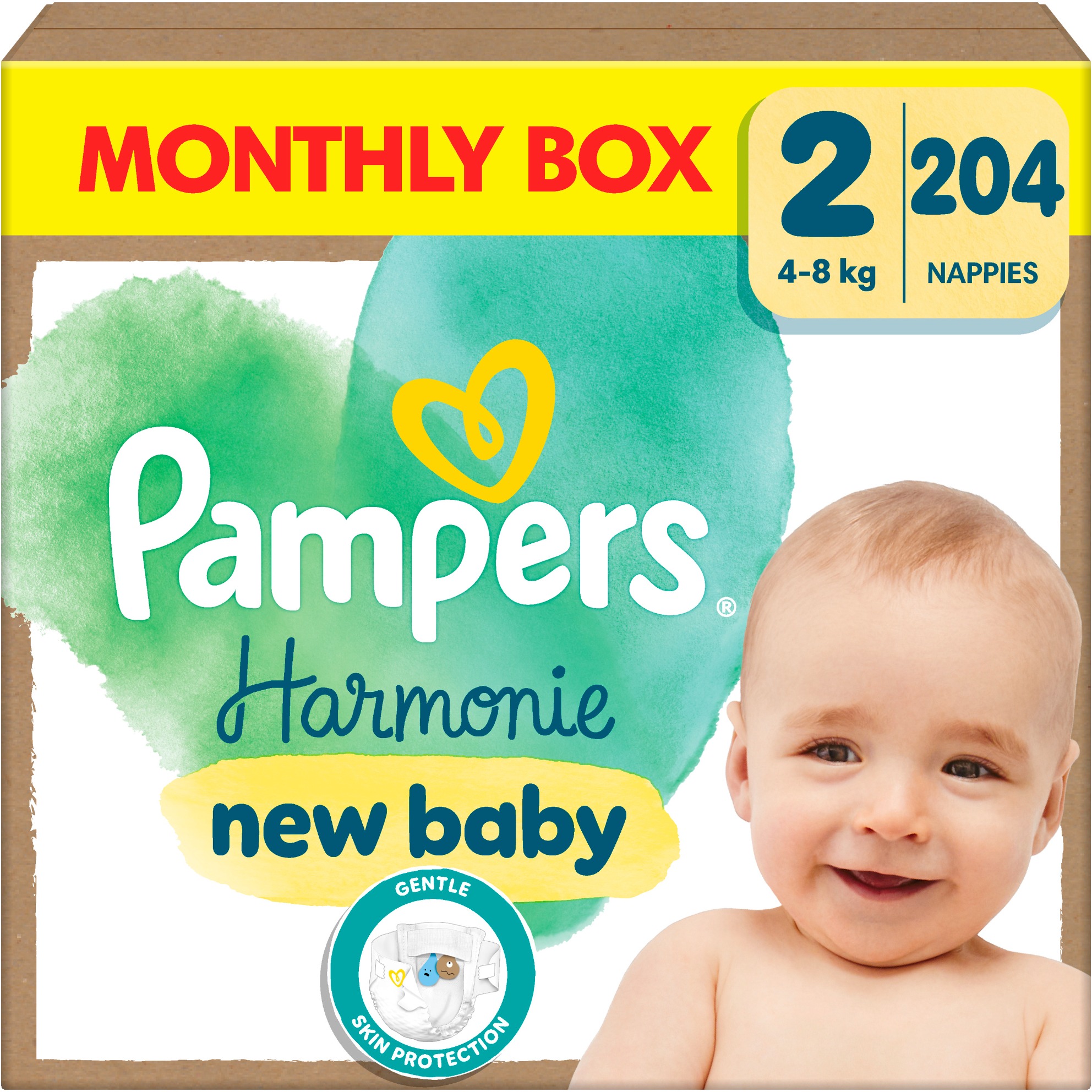 PAMPERS Harmonie Baby veľkosť 2 (204 ks)