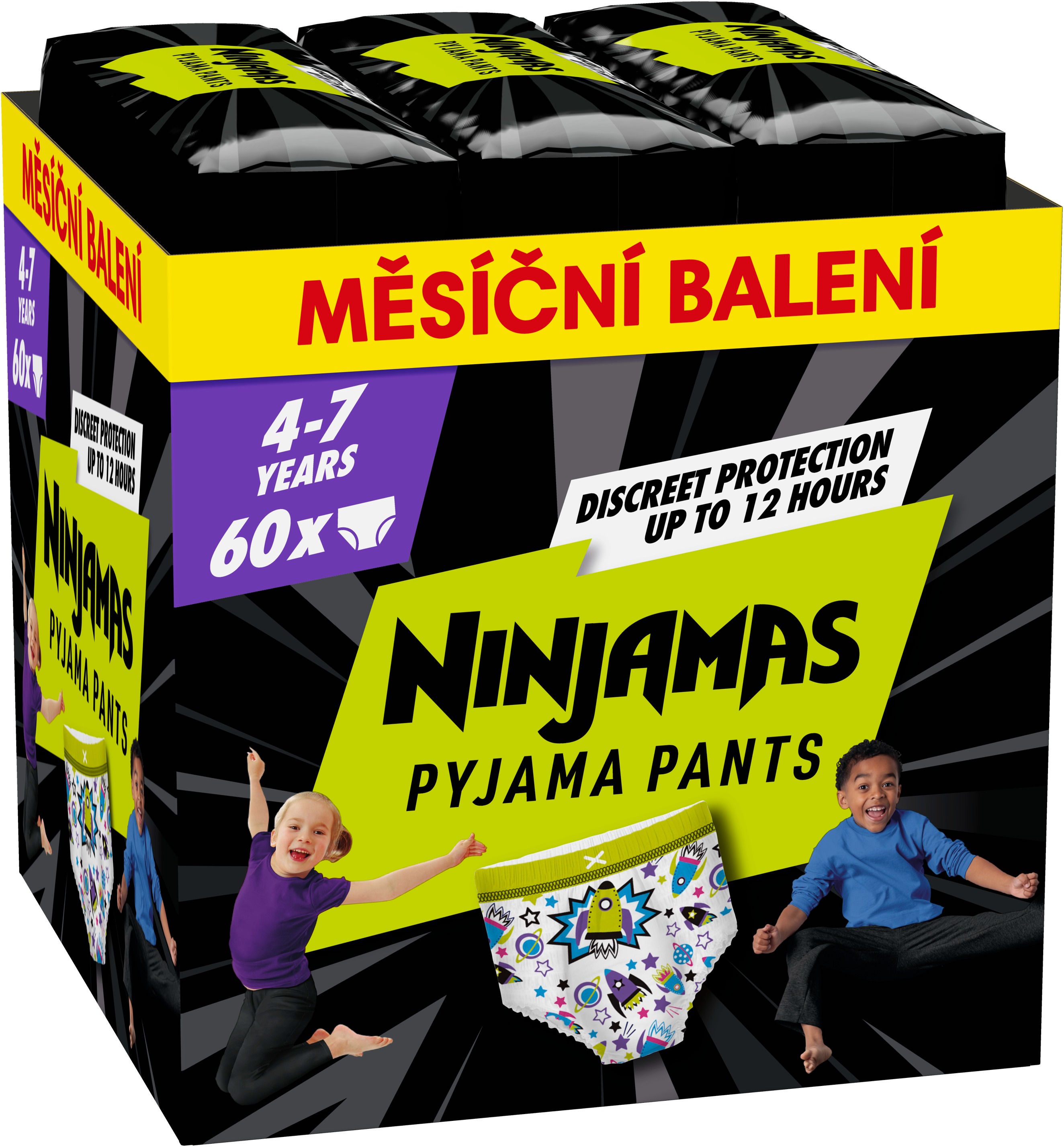 PAMPERS Ninjamas Pyjama Pants Kozmické lode 4 – 7 rokov (60 ks)