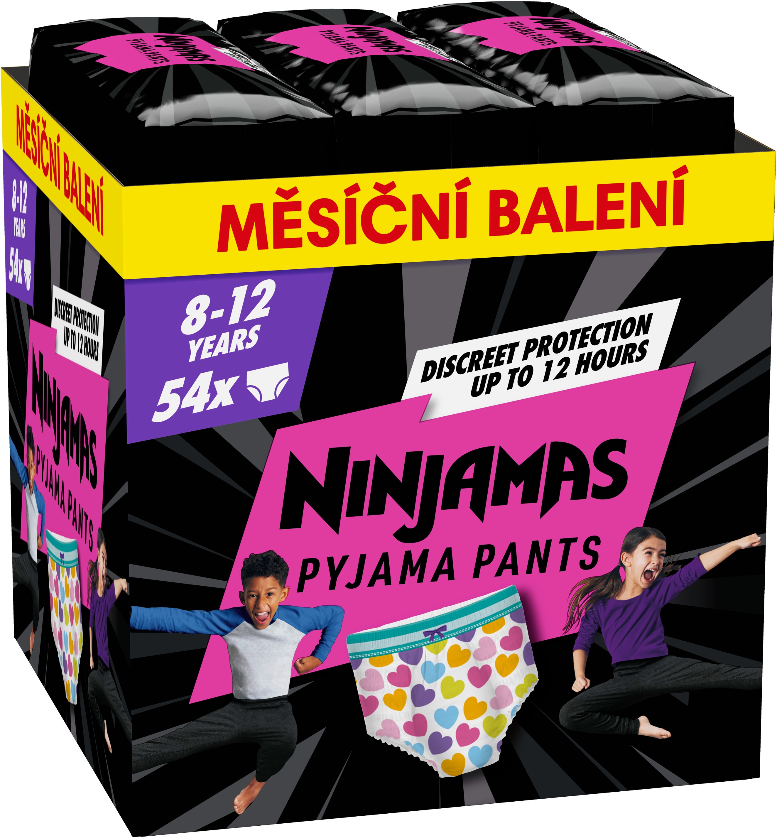 PAMPERS Ninjamas Pyjama Pants Srdiečka 8 – 12 rokov (54 ks)