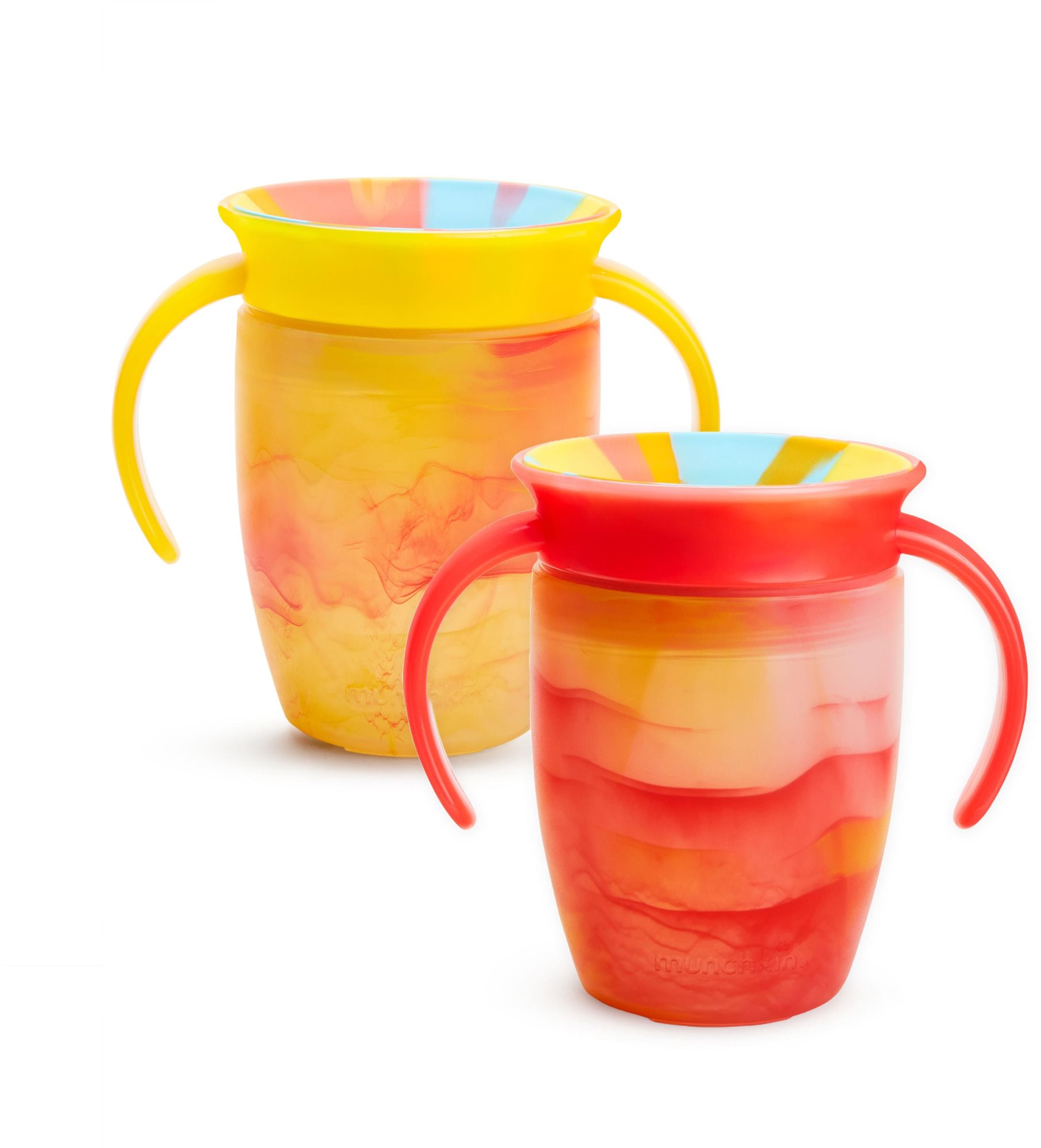 Munchkin Miracle 360° Tie Dye Cup Tropical žltý a červený 2 ks, 207 ml
