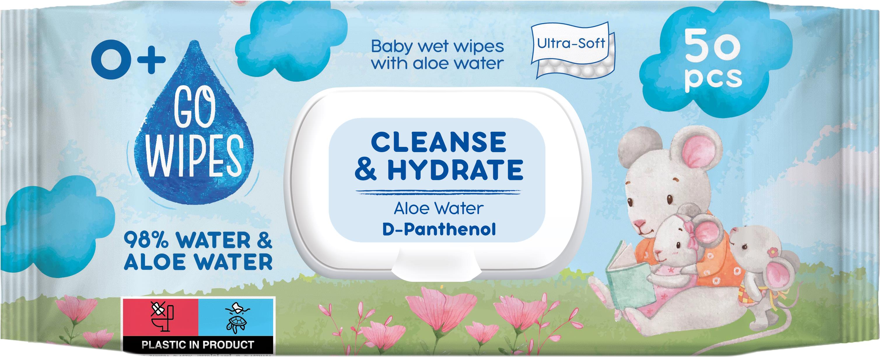 GoWipes s Aloe vodou a D-Pantenolom 50 ks