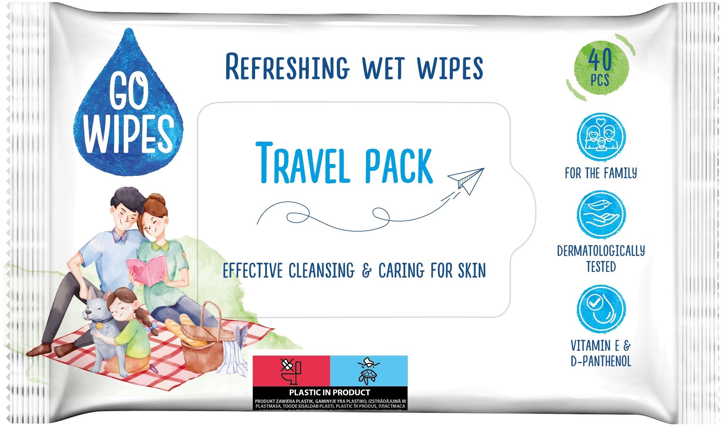 GoWipes vlhčené osviežujúce obrúsky 40 ks