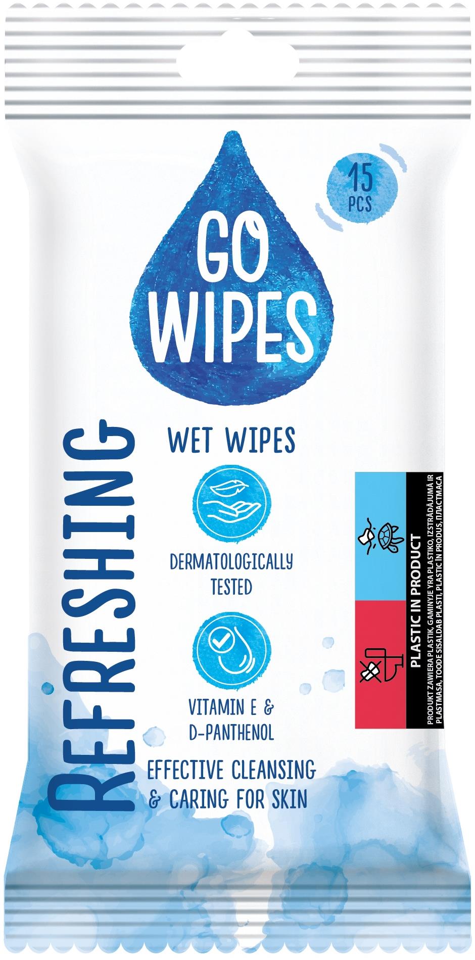 GoWipes vlhčené osviežujúce obrúsky 15 ks