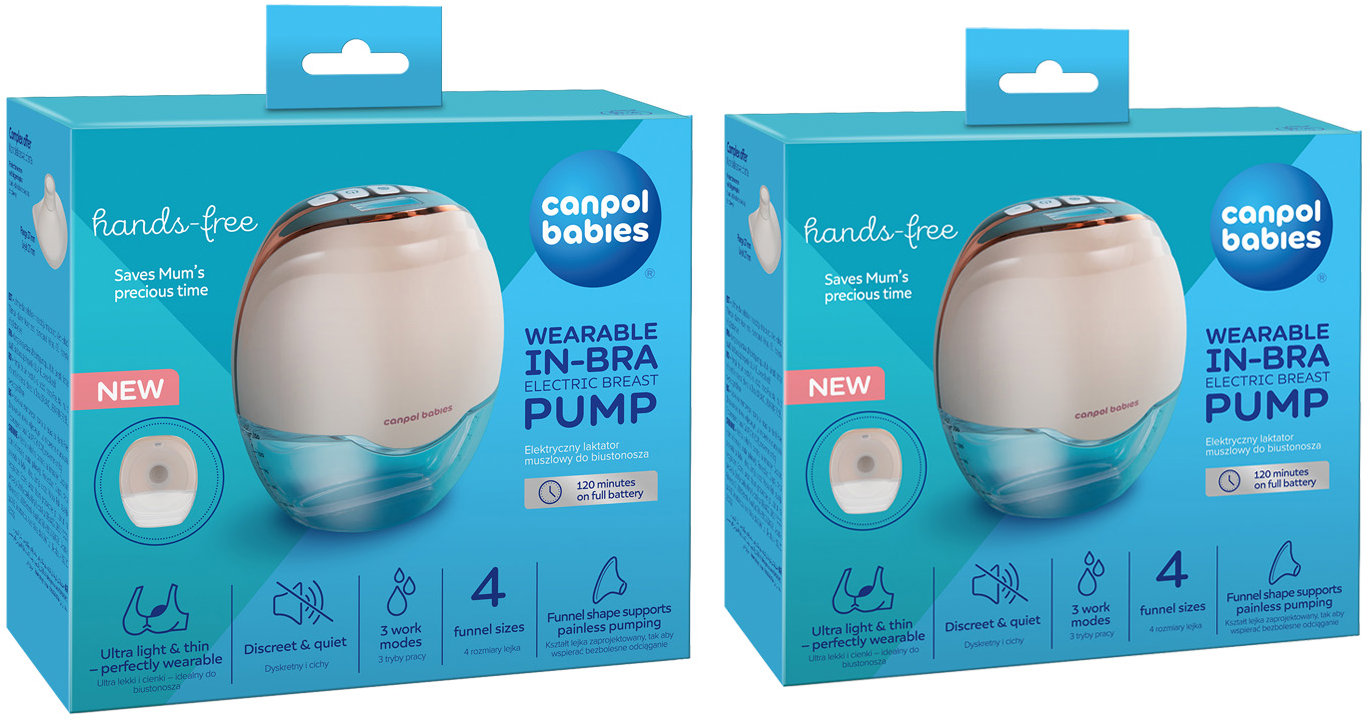 Canpol babies elektrická odsávačka materského mlieka Hands-Free, 2 ks