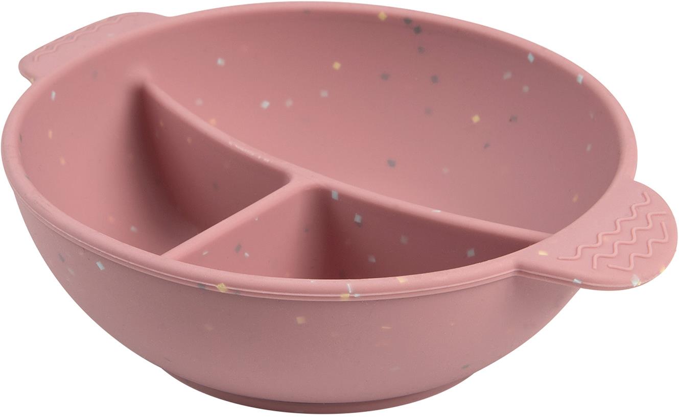 Canpol babies silikónová delená miska s prísavkou Dots 360 ml, ružová