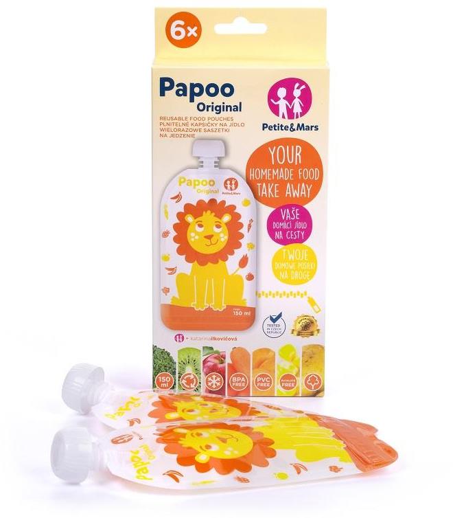 PETITE&MARS kapsička na jedlo Papoo Lev – 6 × 150 ml
