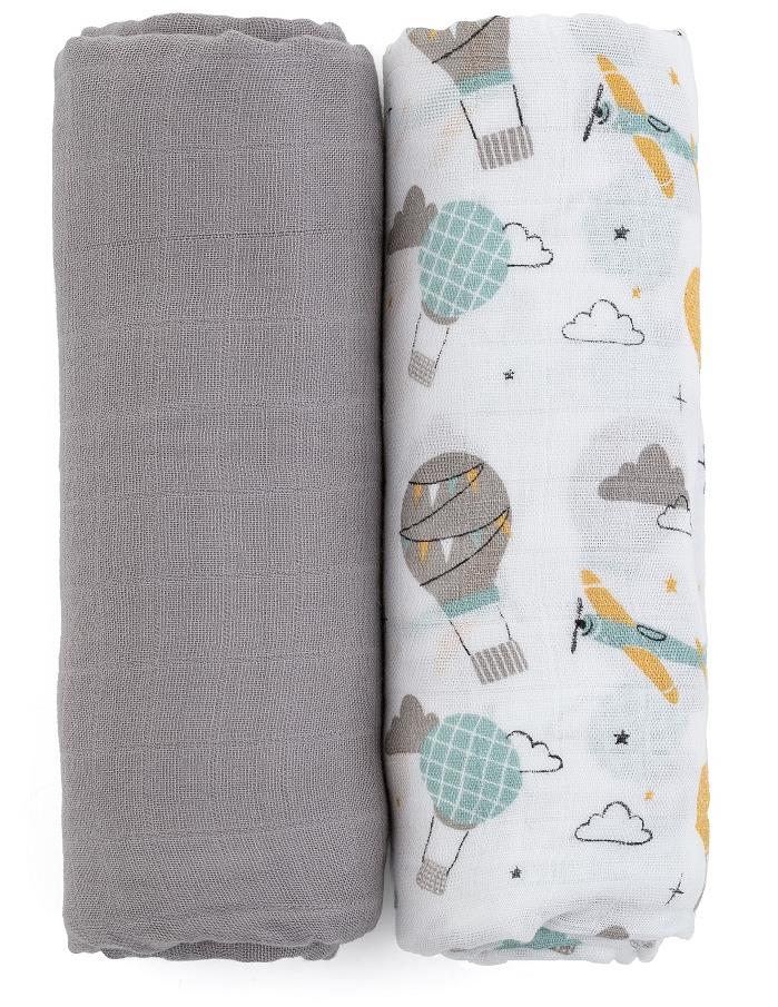 PETITE&MARS Misty Grey Planes 2 v 1 120 × 120 cm, 2 ks