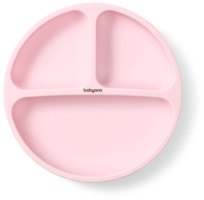 BabyOno Silikónový s prísavkou, ružový