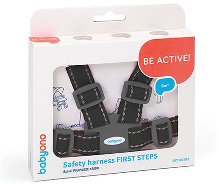 Babyono Bezpečnostné popruhy 2 v 1 sivé a strieborné