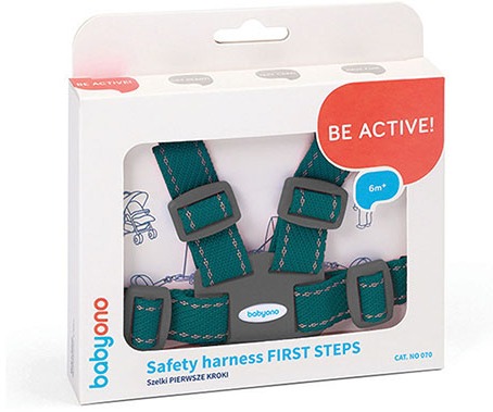 Babyono Bezpečnostné popruhy 2 v 1 zelené