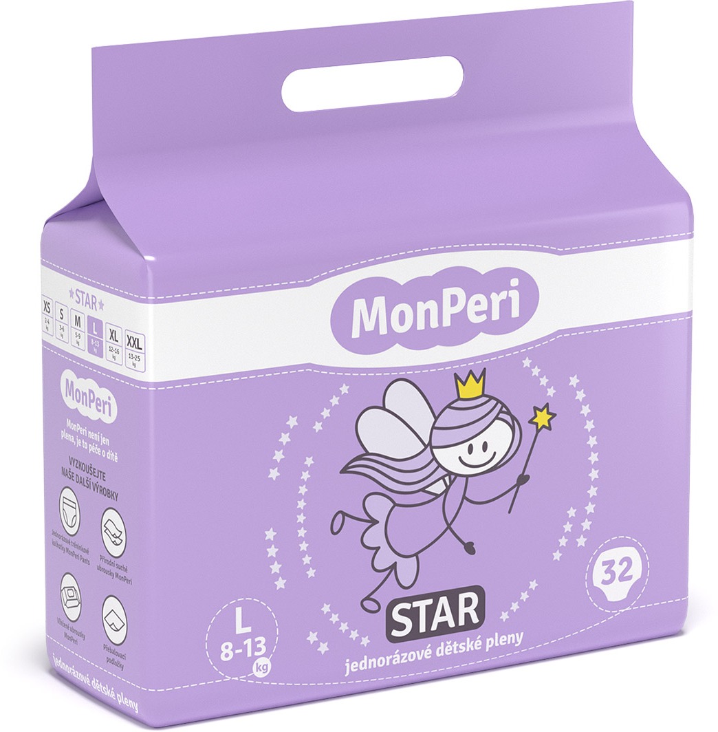 MonPeri STAR veľ. L (32 ks)