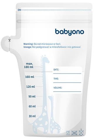 BabyOno Vrecká na materské mlieko 180 ml 30 ks