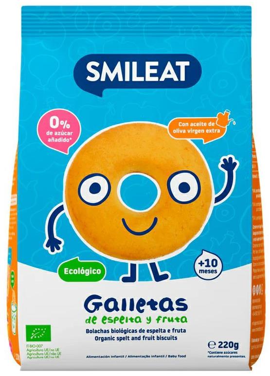 SMILEAT Bio špaldové sušienky s jablčnou šťavou a extra panenským olivovým olejom 220 g