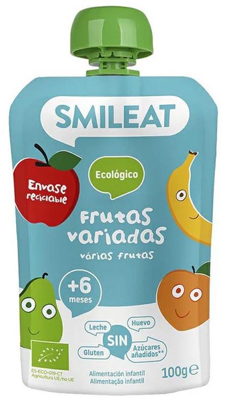 SMILEAT Bio ovocné vrecko broskyňa, banán, jablko a hruška 100 g
