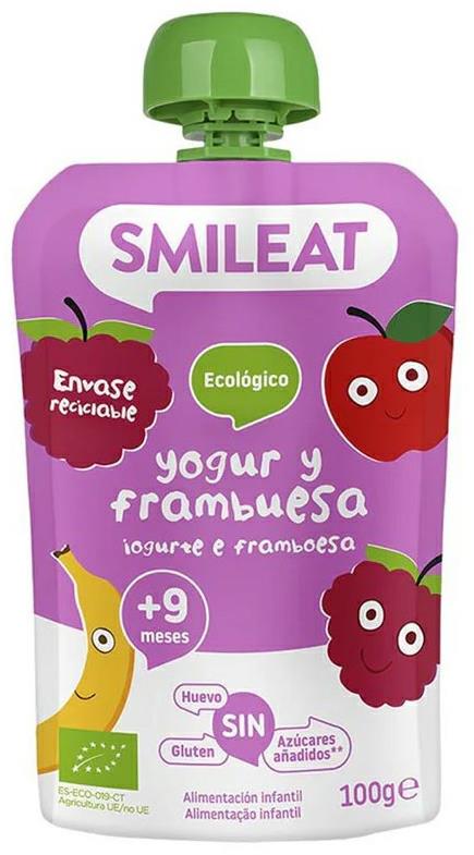SMILEAT Bio vrecko grécky jogurt, jablko, banán, malina a ryža 100 g