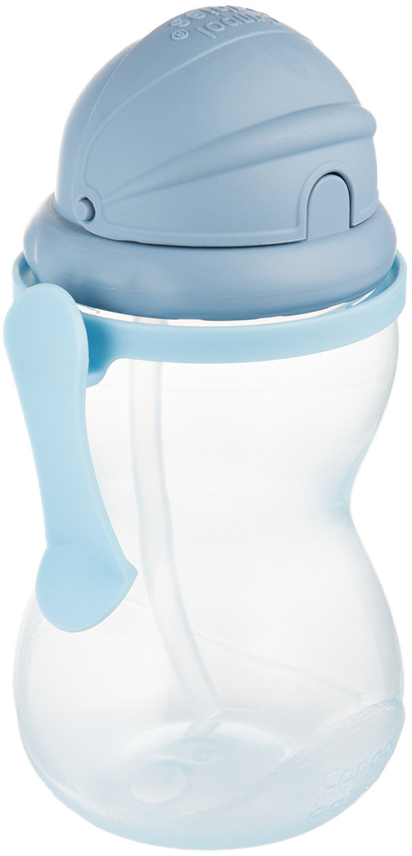 Canpol babies Fľaša športová so slamkou 370 ml modrá