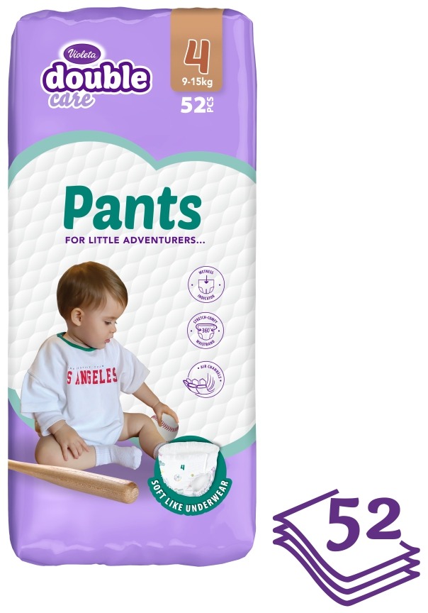 VIOLETA Double Care Pants veľkosť 4 (52 ks)