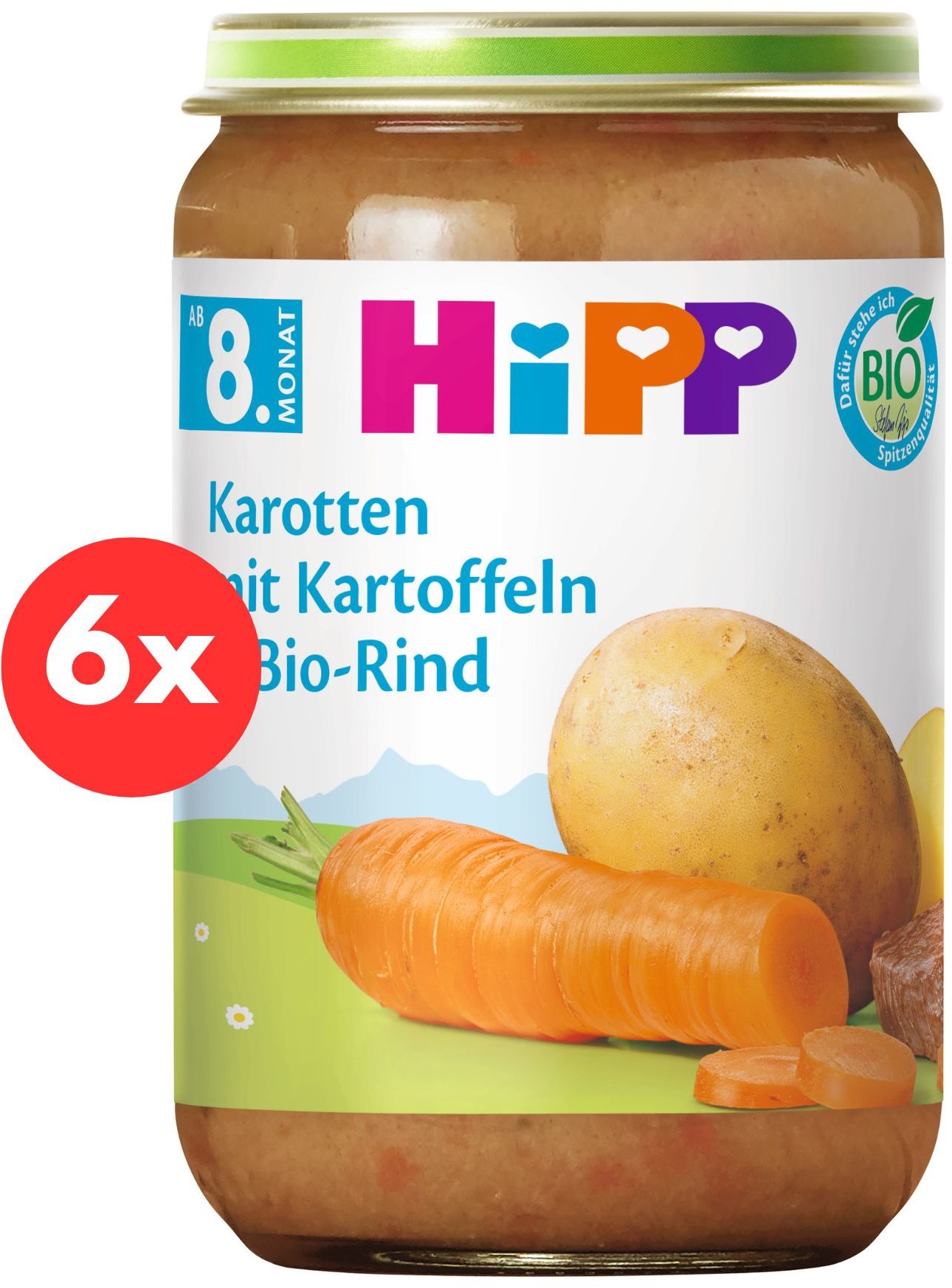 HiPP BIO – Zemiaky, zelenina a hovädzie mäso, 6× 220 g