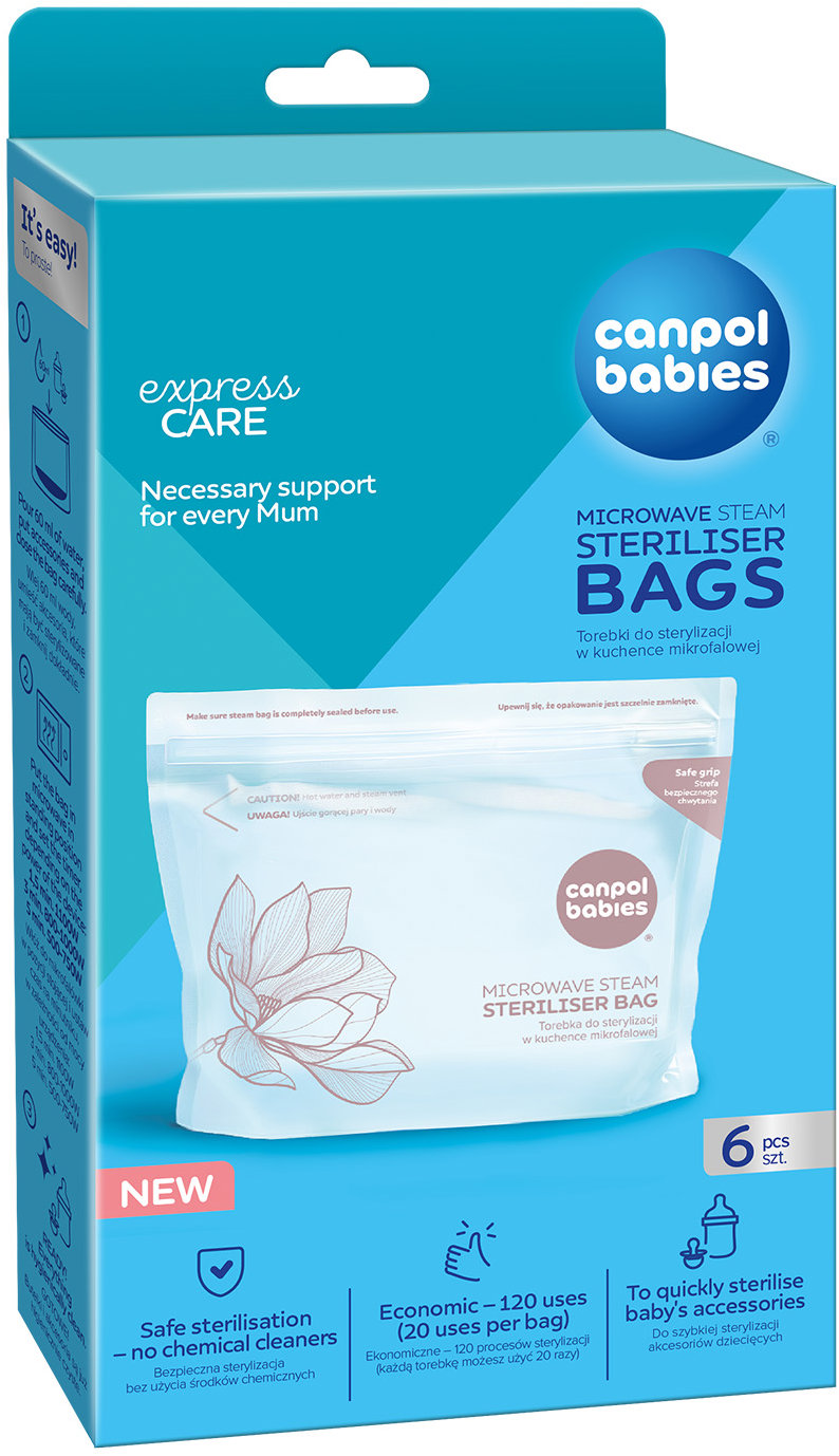 Canpol babies Sterilizačné vrecká do mikrovlnnej rúry, 6 ks