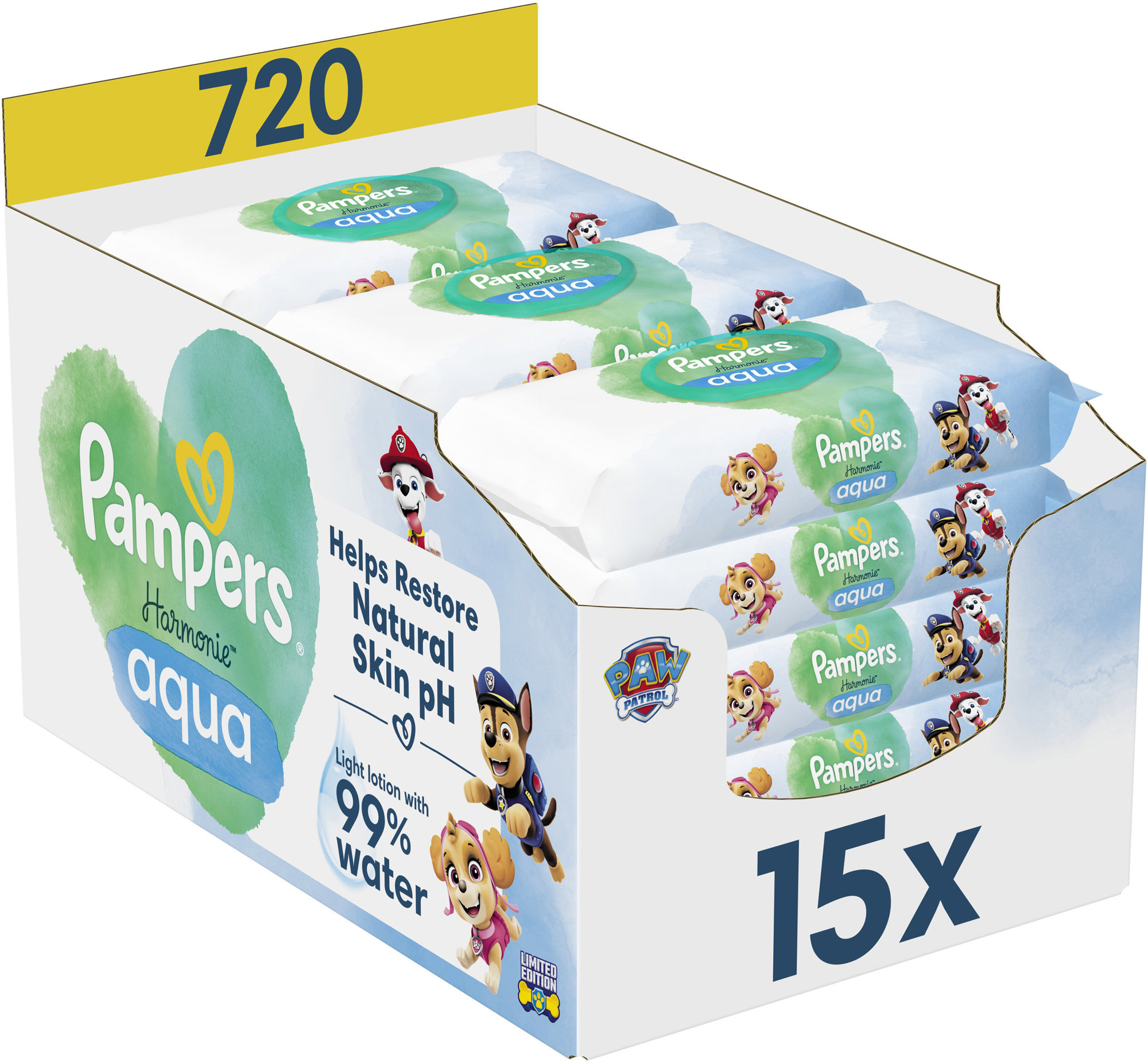 PAMPERS Harmonie Aqua Baby 15× 48 ks