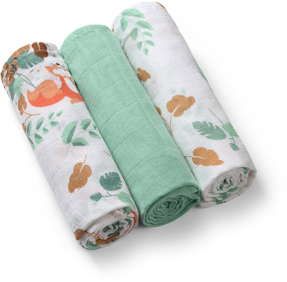 BabyOno Mušelínové plienky zelené 3 ks